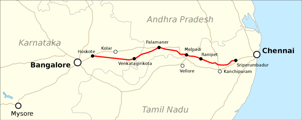 Bangalore Chennai Expressway Route Map